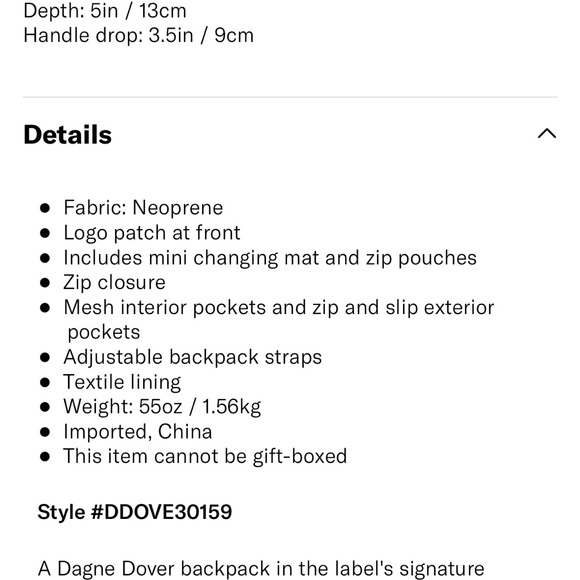 NWT LARGE Dagne Dover Dune Neoprene Diaper Bag - Picture 10 of 10